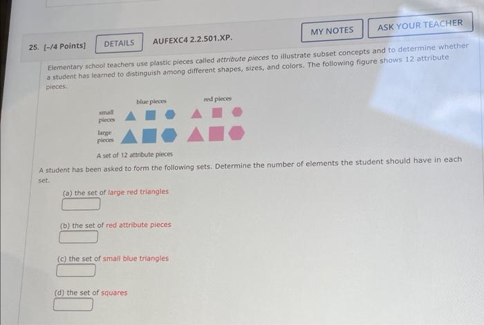 Solved MY NOTES ASK YOUR TEACHER DETAILS AUFEXC4 2.2.501.XP. | Chegg.com