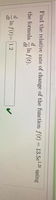 Find The Relative Rate Of Change Of