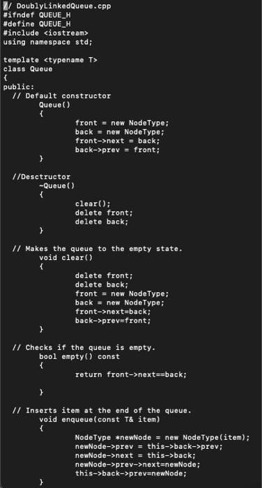 Solved The main function, 1. Declares a queue which stores | Chegg.com
