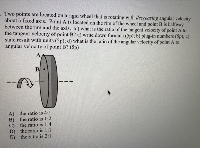 Solved . Two points are located on a rigid wheel that is | Chegg.com