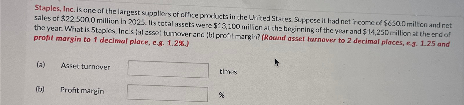 Solved Staples, Inc. Is One Of The Largest Suppliers Of | Chegg.com