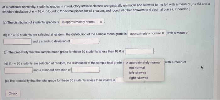 Solved At a particular university, students' grades in | Chegg.com