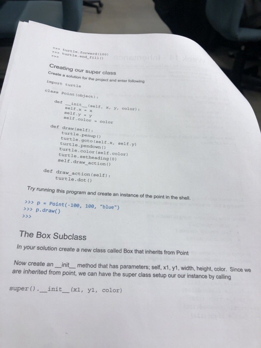 Solved • • Create and use classes Inherit from a previously | Chegg.com