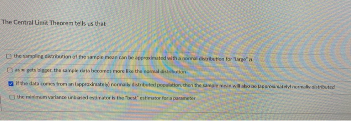 Solved The Central Limit Theorem Tells Us That The Sampling Chegg Com