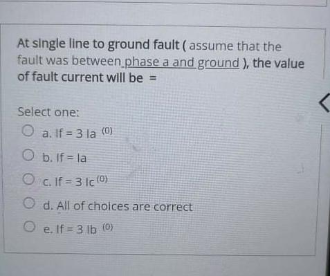 Solved At single line to ground fault ( assume that the | Chegg.com