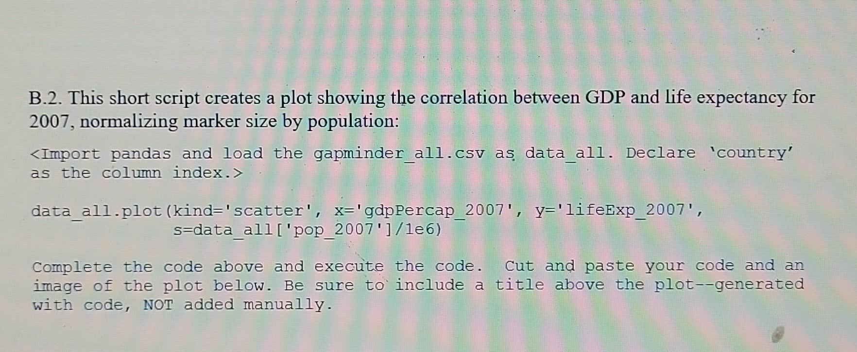 Solved B.2. This Short Script Creates A Plot Showing The | Chegg.com