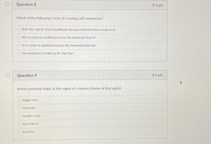 Solved Which of the following is true of a resting cell's | Chegg.com