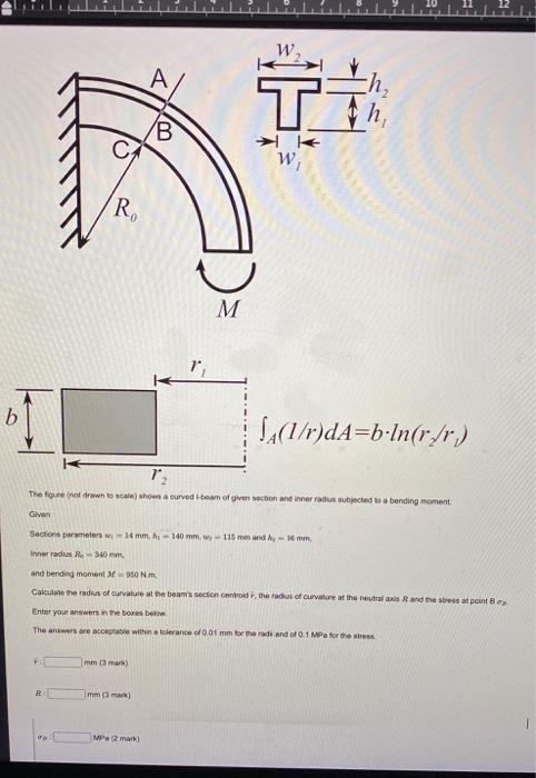 Solved W А. Ch T H B C K W R M B JA(1/r)dA=b-In(r/r) 7 The | Chegg.com