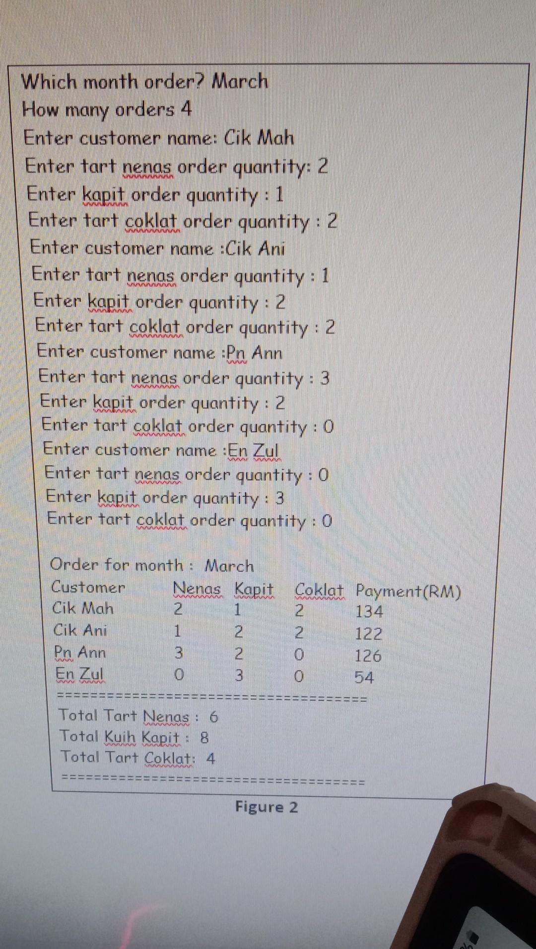 Solved Which month order? March How many orders 4 Enter | Chegg.com