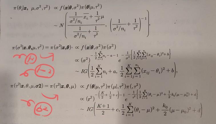 Solved Χ,10,, σ? - Ν(Θ, σ2) θ,1μ, τ? Ν(μ, Τ2), g? – IG(a,b), | Chegg.com