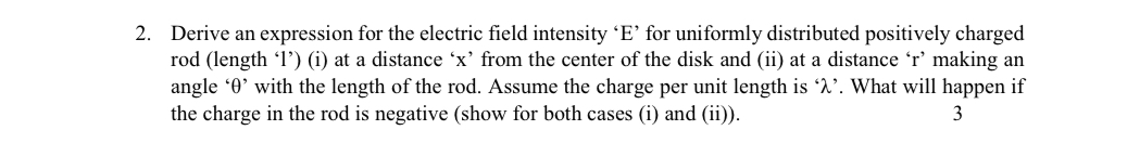 Derive an expression for the electric field intensity | Chegg.com