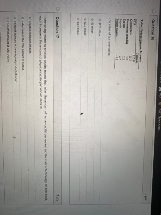 Solved Question 11 2 pts Another Posibility Tables | Chegg.com