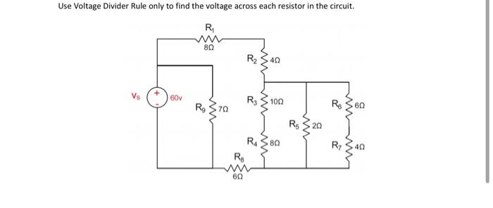 Solved Use Voltage Divider Rule only to find the voltage | Chegg.com