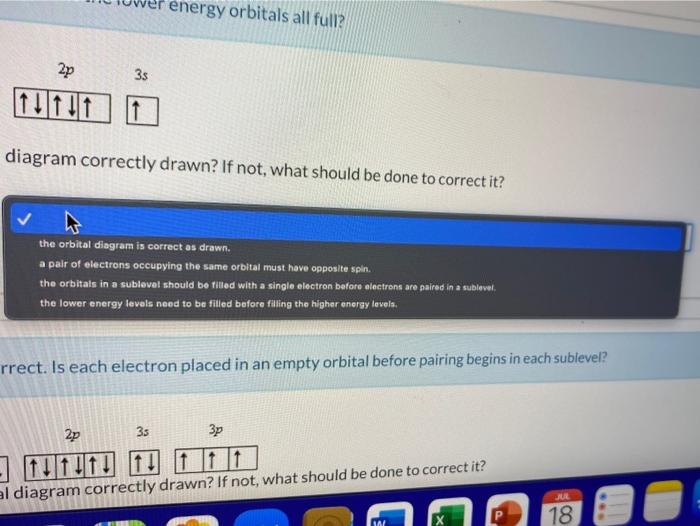 Solved determine whether the following orbital diagrams are | Chegg.com