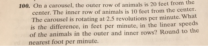 On a carousel the clearance outer row of animals