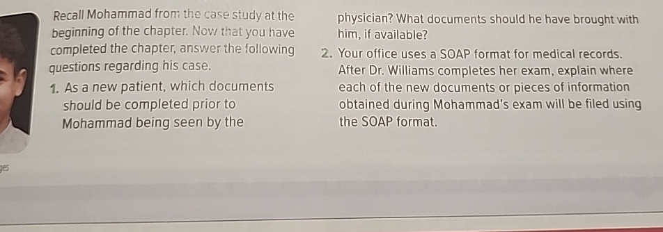 Solved Recall Mohammad from the case study at the beginning | Chegg.com