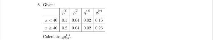 Solved 8. Given: Calculate 5∣q38(1) | Chegg.com