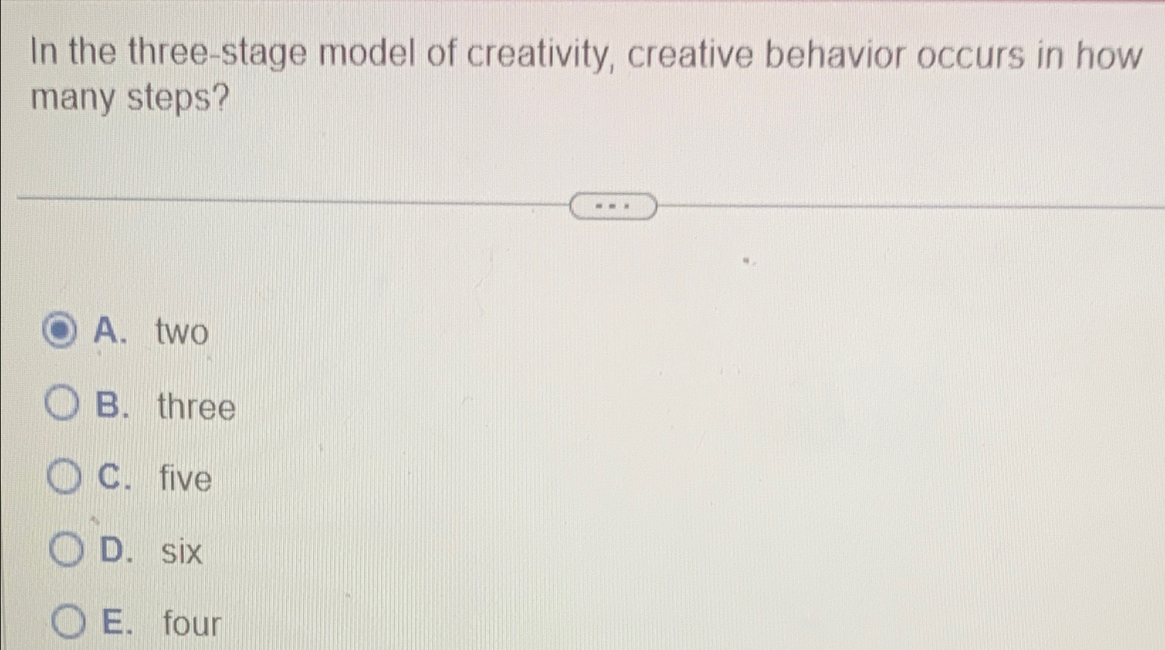 Solved In the three-stage model of creativity, creative | Chegg.com