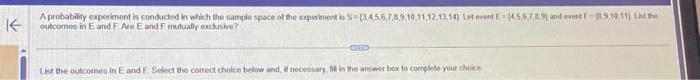 Solved A probability experiment is conducted in which the | Chegg.com