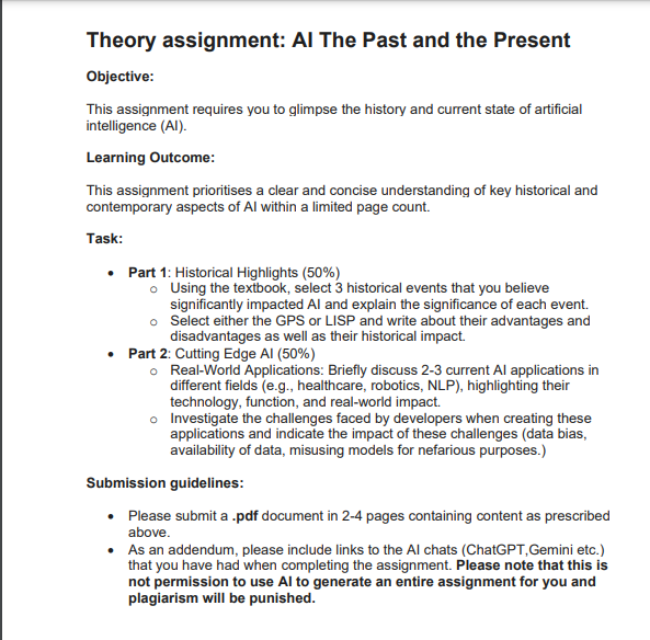 Solved Theory assignment: Al The Past and the | Chegg.com