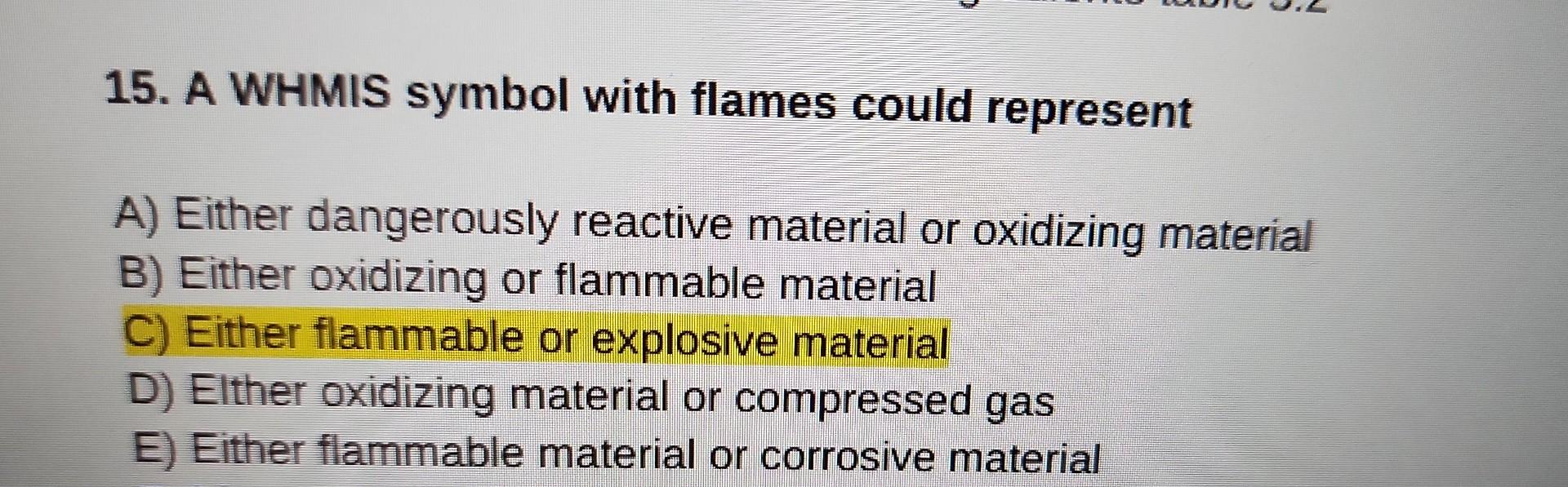 flammable whmis symbol