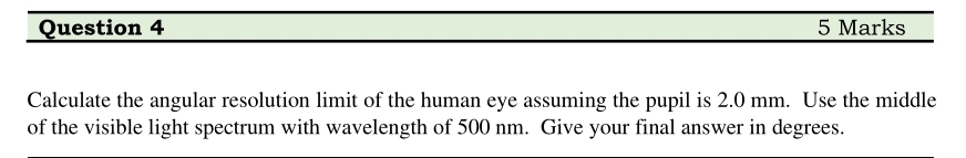 angular resolution limit of human eye