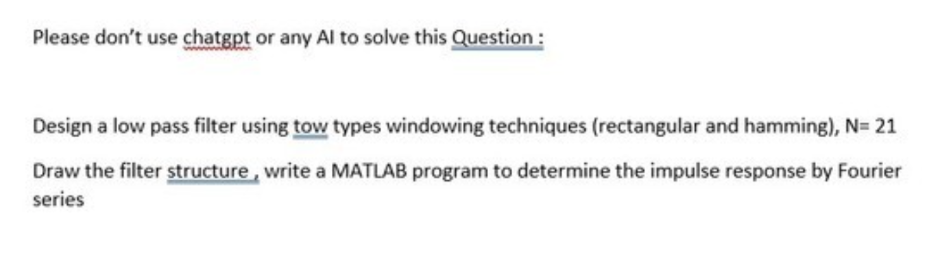 Solved Please don't use chatgpt or any Al to solve this | Chegg.com