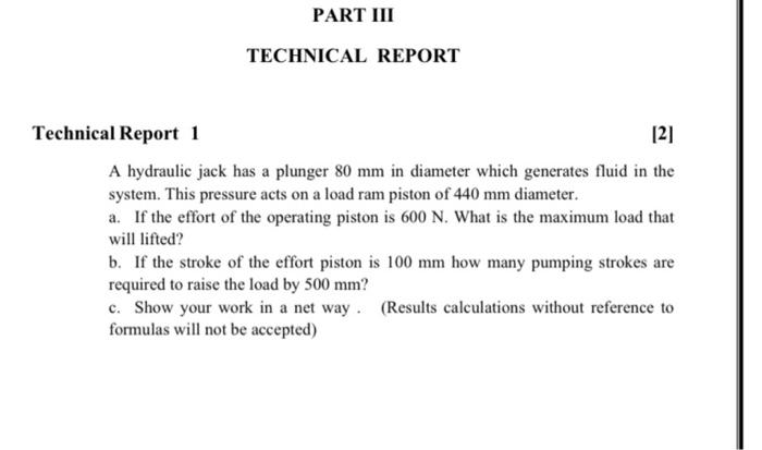 Solved PART III TECHNICAL REPORT 121 Technical Report 1 A | Chegg.com