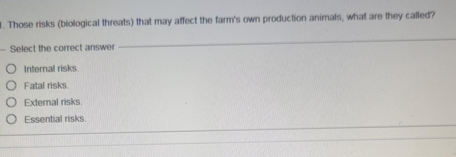 Solved Those risks (biological threats) that may affect the | Chegg.com