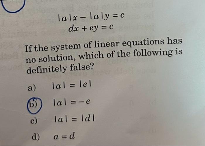 Solved The Correct Answer Is B Use The Condition For No