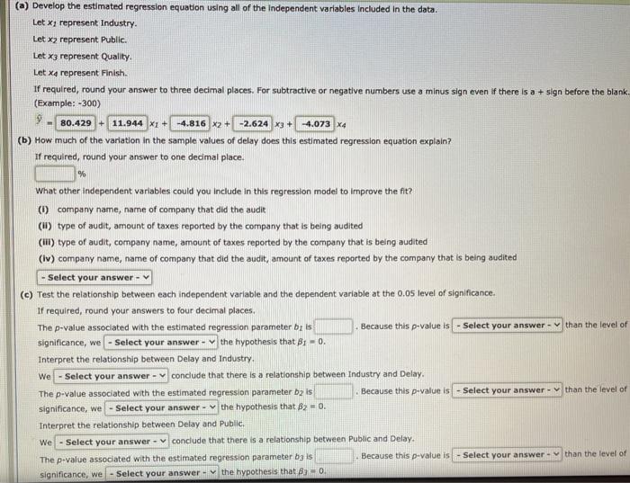 Solved A study investigated the relationship between audit | Chegg.com