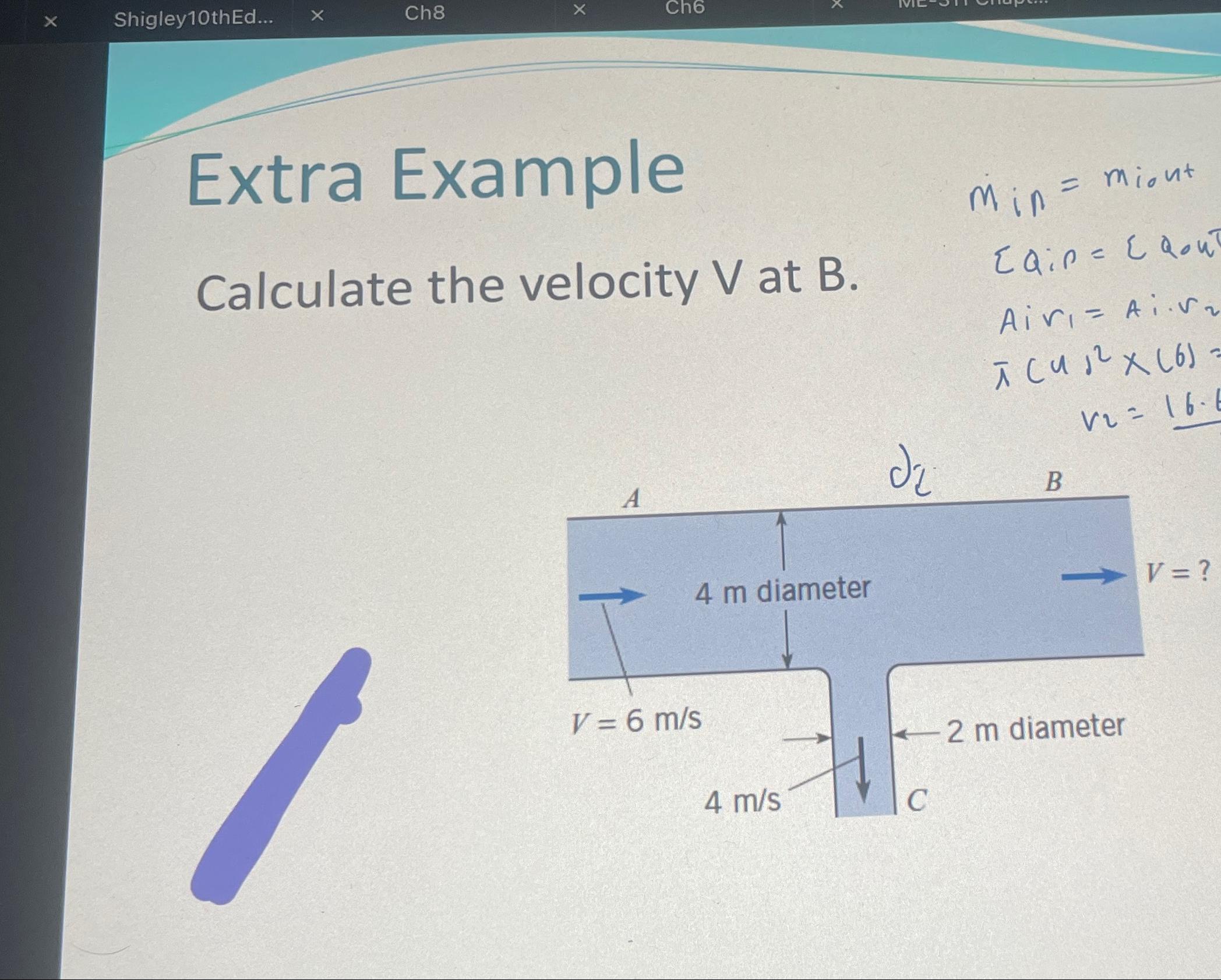 Solved Extra ExampleCalculate The Velocity V ﻿at B. | Chegg.com