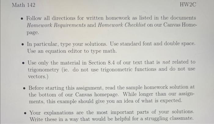 - Follow all directions for written homework as | Chegg.com