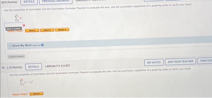Solved Use the properties of summation and the Summation | Chegg.com