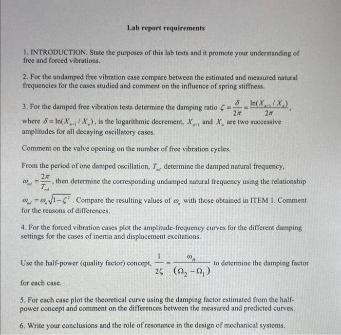 Solved 3. For the damped free vibration tests determine the
