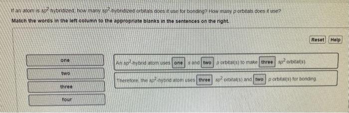 Solved If an atom is sp hybridized how many sp2 hybridized | Chegg.com
