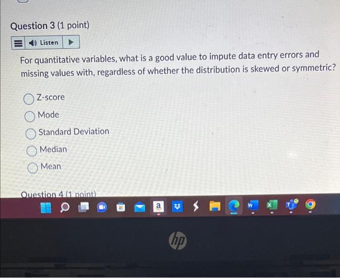 Solved For quantitative variables, what is a good value to