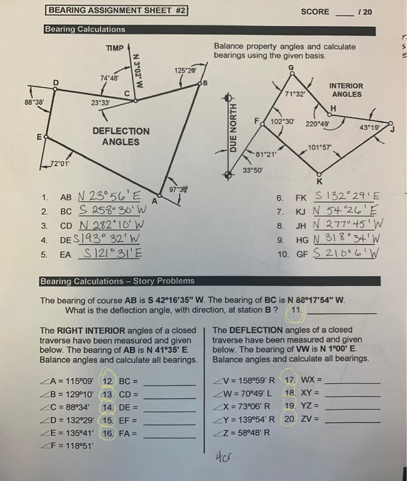 Solved BEARING ASSIGNMENT SHEET 2 1 SCORE 20 Bearing