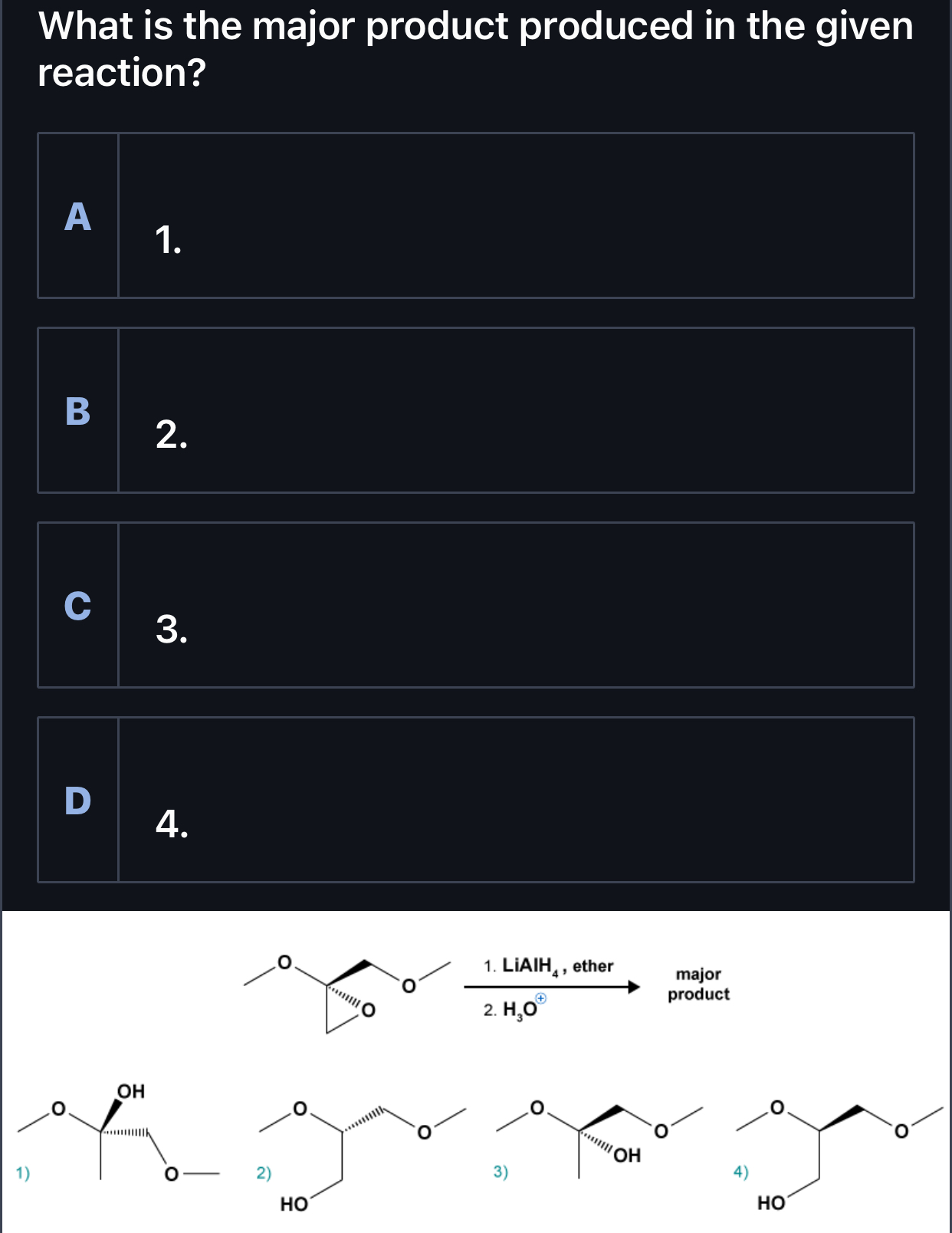 Solved What is the major product produced in the given | Chegg.com