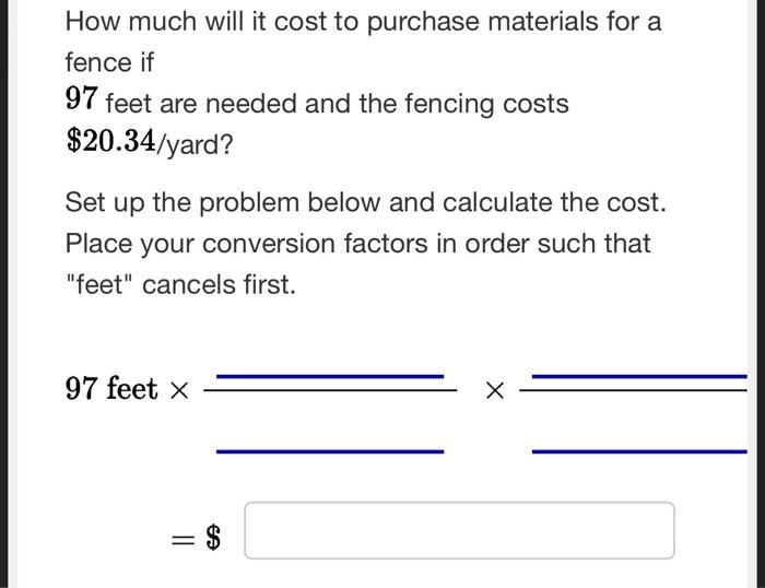 Solved How much will it cost to purchase materials for a | Chegg.com