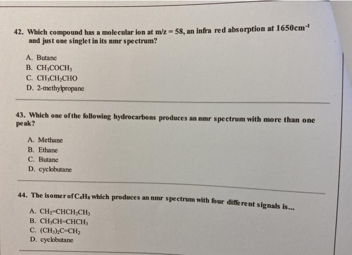 Solved 31. Proton nmr is useful for investigating the | Chegg.com