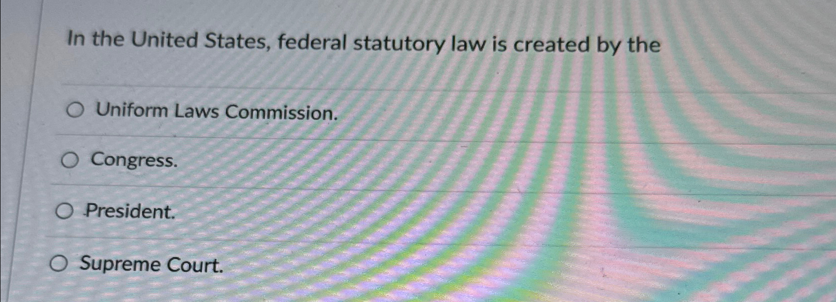 Solved In the United States, federal statutory law is