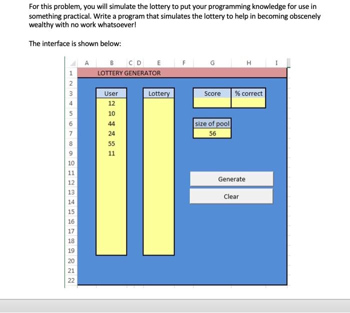 Solved This Is Problem In VBA Excel CODE SHOULD BE WRITTEN | Chegg.com