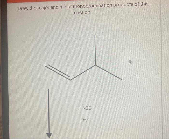 Draw the major and minor monobromination products of this reaction.