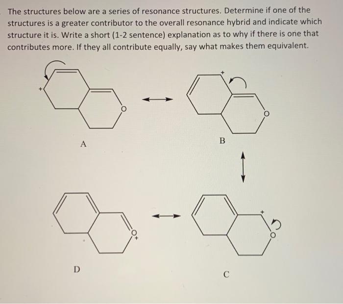 Solved The structures below are a series of resonance | Chegg.com