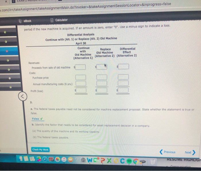 Solved eBook Calculator Differential Analysis for Machine | Chegg.com