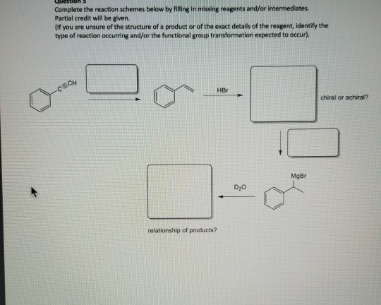 Solved Complete the reaction schemes below by filling in | Chegg.com
