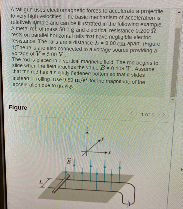 Solved A rail gun uses forces to accelerate