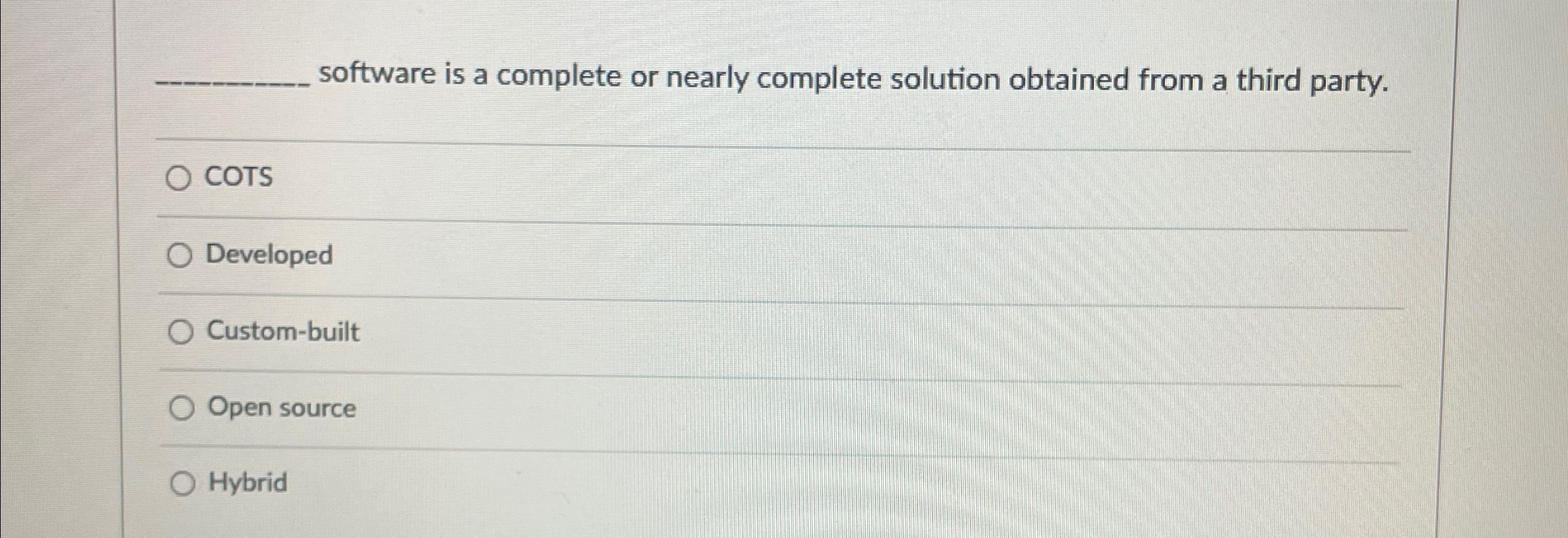 Solved software is a complete or nearly complete solution | Chegg.com