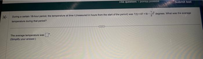 Solved During a certain 18 hour period, the temperature at | Chegg.com